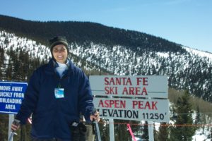 Figure 5. My second Keystone Symposia meeting (Complex Traits: Biologic and Therapeutic Insights; C4) in Santa Fe, New Mexico (2008). Don’t let the picture fool you---I ski as well as Mike Eberle and my husband can snow board! (Photo Credit: Steven Hall).