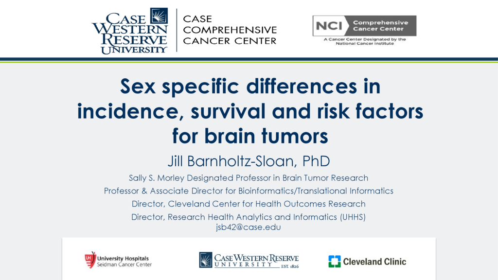 thumbnail of Sex Specific differences in incidence, survival and risk factors for bring tumors 11-9-18