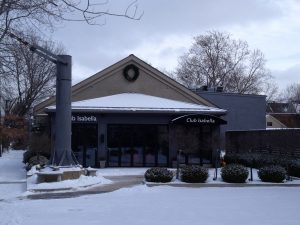 Figure 1. Club Isabella, the entrance. There’s a nice patio under all that snow.