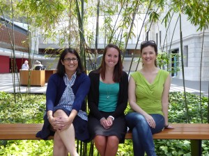 Figure 3. The Crawford lab, summer 2015. Left to right: Dana Crawford, Sarah Laper, and Nicole Restrepo. Not pictured: Sabrina Mitchell and Brittany Hollister.