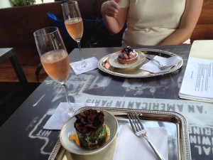 Figure 1 Le bonbon and fruit tart with champagne.