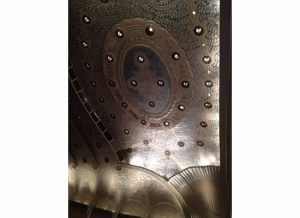 Figure 1.  Severance Hall ceiling.  An example of the ceiling with Art Deco motifs decked out in aluminum leaf.