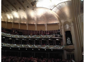 Figure 3.  Severance Hall.  Even the balconies were decorated for the holidays.