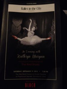  Figure 1. The Red Shoes, an Evening with Kathryn Morgan presented by Ballet in the City. September 19, 2015.
