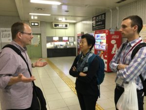 Figure 6. A chance meeting in the subway at the conference center stop. Steve Hall, Yuki Bradford, and Jake Hall.