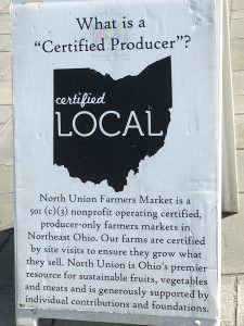 Figure 1. North Union Farmers Market, in an area in Cleveland near you! BTW, did you know they take SNAP (Supplemental Nutrition Assistance Program) Cards at all market locations? I learned that from our Prevention Research Center for Health Eating colleagues!