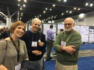 Figure 6. Dr. Marylyn Ritchie, founding director of Geisinger Research new Biomedical and Translational Informatics Program; Dr. Jonathan Haines, CWRU Chair of Epidemiology and Biostatistics and Director of the Institute for Computational Biology; Dr. Scott Williams, Professor of CWRU Epidemiology and Biostatistics. American Society of Human Genetics 2016.