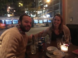 Figure 14. Newly-weds Matt Oejtens and Katie Fischer at the Crawford lab dinner (ASHG 2016).