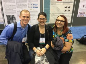 Figure 3. A trio of trainees: Michael Brey, Corinne Simonti, and Brittany Hollister. American Society of Human Genetics 2016.