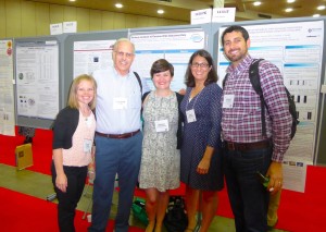 Figure 5. East coast meets west coast. We’re hanging out with former Haines graduate students Drs. Mary Davis (left; Assistant Professor at BYU) and Josh Hoffman (right; post-doctoral fellow at UCSF) and current Haines post-doc Dr. Jessica Cooke Bailey (middle). 