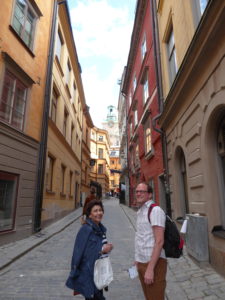 Figure 13. Mom and Will Bush wandering the streets of Old Stockholm (Sweden).