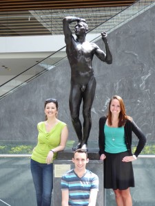 Figure 6. Group lunch at Provenance in the Cleveland Museum of Art. Left to right: Nicole Restrepo, Sarah, Laper, and Jake Hall (Will Bush lab).