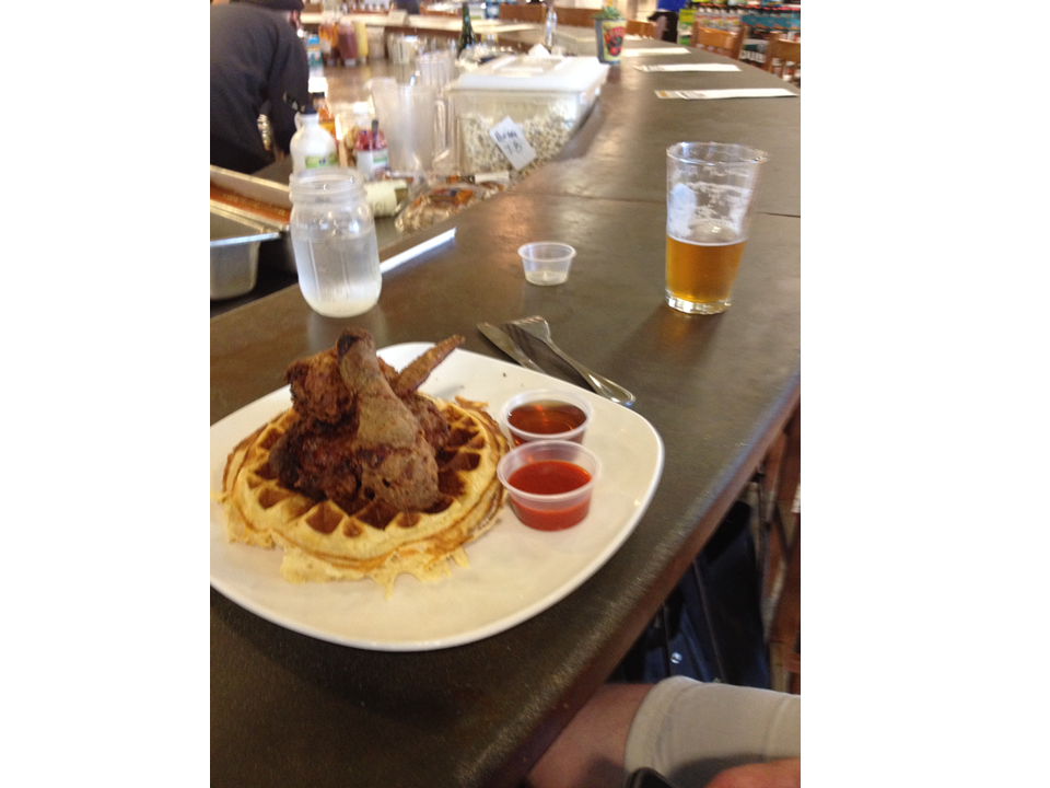 Figure 3. Chicken and waffles. A touch of soul food for brunch.
